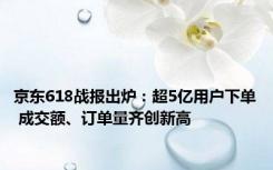 京东618战报出炉：超5亿用户下单 成交额、订单量齐创新高