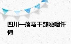 四川一落马干部哽咽忏悔