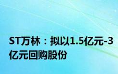 ST万林：拟以1.5亿元-3亿元回购股份