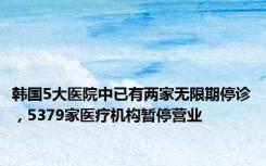 韩国5大医院中已有两家无限期停诊，5379家医疗机构暂停营业