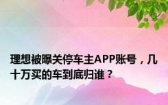 理想被曝关停车主APP账号，几十万买的车到底归谁？