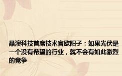 晶澳科技首席技术官欧阳子：如果光伏是一个没有希望的行业，就不会有如此激烈的竞争