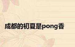 成都的初夏是pong香