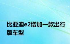 比亚迪e2增加一款出行版车型