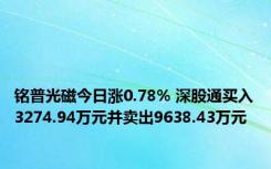 铭普光磁今日涨0.78% 深股通买入3274.94万元并卖出9638.43万元