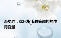 潘功胜：优化货币政策调控的中间变量