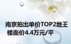 南京拍出单价TOP2地王 楼面价4.4万元/平