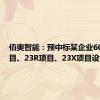 佰奥智能：预中标某企业609-3项目、23R项目、23X项目设备采购