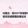 内蒙古：到2027年培育1—2个低空空域管理改革试点