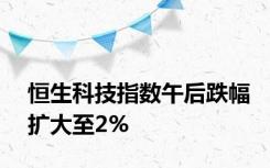 恒生科技指数午后跌幅扩大至2%