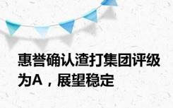 惠誉确认渣打集团评级为A，展望稳定