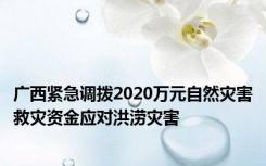 广西紧急调拨2020万元自然灾害救灾资金应对洪涝灾害