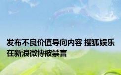 发布不良价值导向内容 搜狐娱乐在新浪微博被禁言