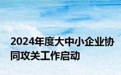 2024年度大中小企业协同攻关工作启动