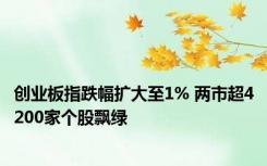 创业板指跌幅扩大至1% 两市超4200家个股飘绿