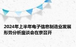 2024年上半年电子信息制造业发展形势分析座谈会在京召开