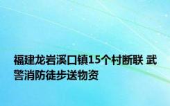 福建龙岩溪口镇15个村断联 武警消防徒步送物资