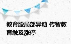 教育股局部异动 传智教育触及涨停