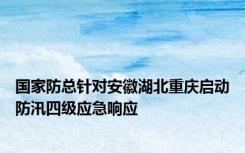 国家防总针对安徽湖北重庆启动防汛四级应急响应