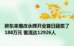 胖东来爆改永辉开业首日疑卖了188万元 客流达12926人