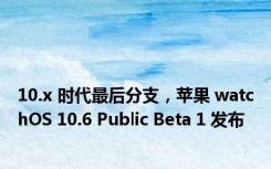 10.x 时代最后分支，苹果 watchOS 10.6 Public Beta 1 发布