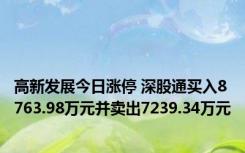 高新发展今日涨停 深股通买入8763.98万元并卖出7239.34万元