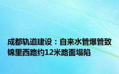 成都轨道建设：自来水管爆管致锦里西路约12米路面塌陷