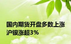 国内期货开盘多数上涨 沪银涨超3%