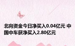 北向资金今日净买入0.04亿元 中国中车获净买入2.80亿元