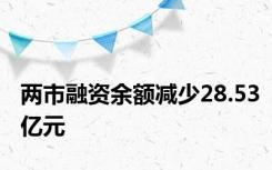 两市融资余额减少28.53亿元