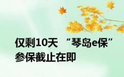 仅剩10天 “琴岛e保”参保截止在即