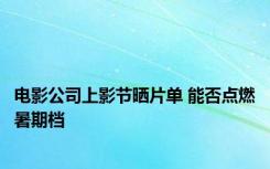 电影公司上影节晒片单 能否点燃暑期档