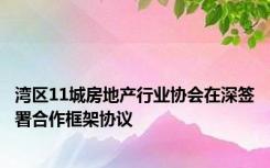 湾区11城房地产行业协会在深签署合作框架协议