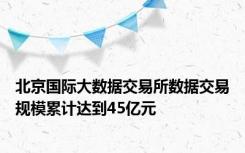 北京国际大数据交易所数据交易规模累计达到45亿元