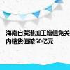 海南自贸港加工增值免关税政策内销货值破50亿元