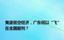 竞逐低空经济，广东何以“飞”在全国前列？