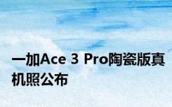 一加Ace 3 Pro陶瓷版真机照公布