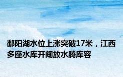 鄱阳湖水位上涨突破17米，江西多座水库开闸放水腾库容