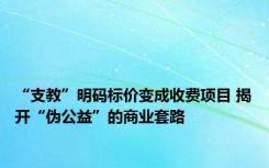 “支教”明码标价变成收费项目 揭开“伪公益”的商业套路