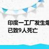 印度一工厂发生爆炸，已致9人死亡