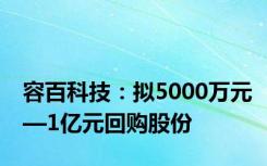 容百科技：拟5000万元—1亿元回购股份