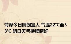 菏泽今日晴朗宜人 气温22℃至33℃ 明日天气持续晴好