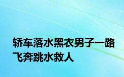 轿车落水黑衣男子一路飞奔跳水救人