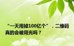 “一天用掉100亿个”，二维码真的会被用光吗？