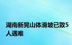 湖南新晃山体滑坡已致5人遇难