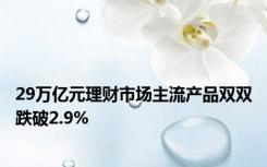 29万亿元理财市场主流产品双双跌破2.9%