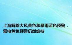 上海解除大风黄色和暴雨蓝色预警，雷电黄色预警仍然维持