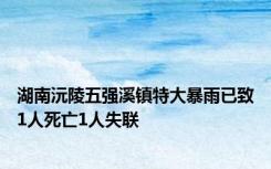 湖南沅陵五强溪镇特大暴雨已致1人死亡1人失联