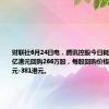 财联社6月24日电，腾讯控股今日耗资约10.04亿港元回购266万股，每股回购价格为374.2港元-381港元。