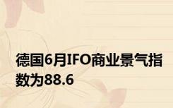 德国6月IFO商业景气指数为88.6